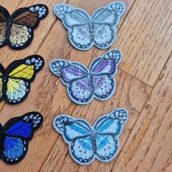 Butterfly Applique Patch - Embroidered Insect Badge 2-7/8" (Iron On) Set of 11 - Picture 4 of 6